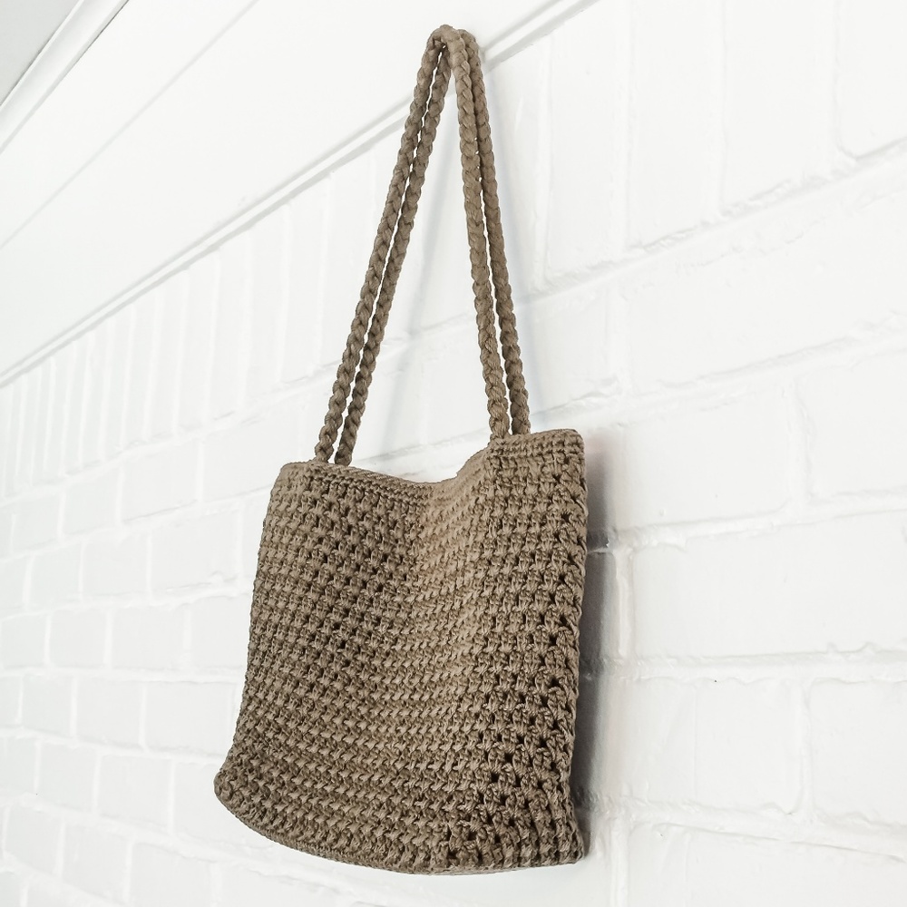 Lina Light Brown Crochet Woven Bag - Picture 6 of 7